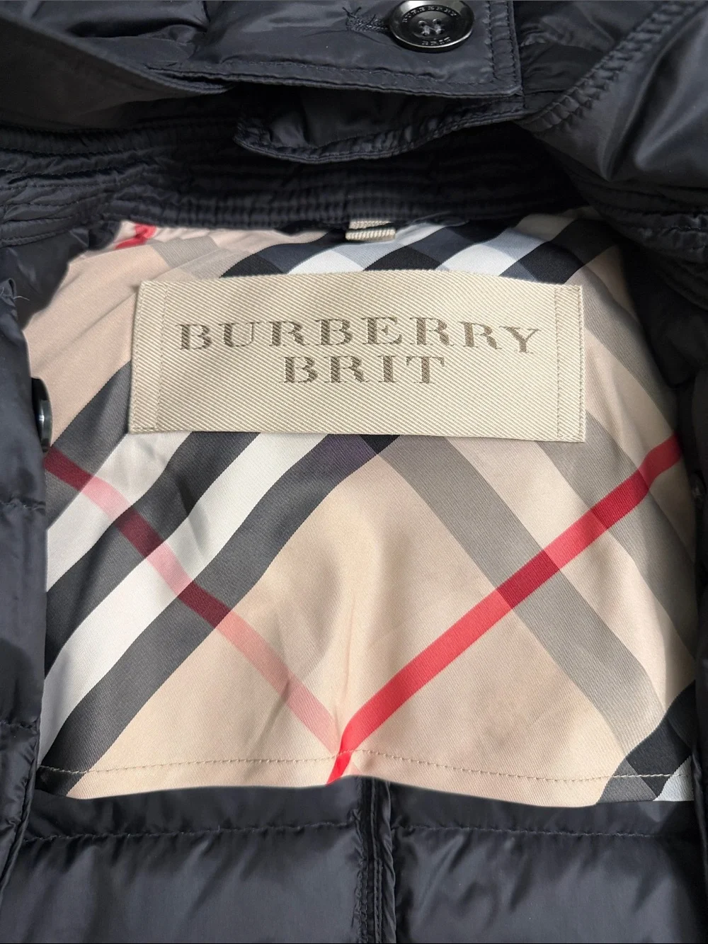 Burberry Black Quilted Down Puffer Jacket with Belt